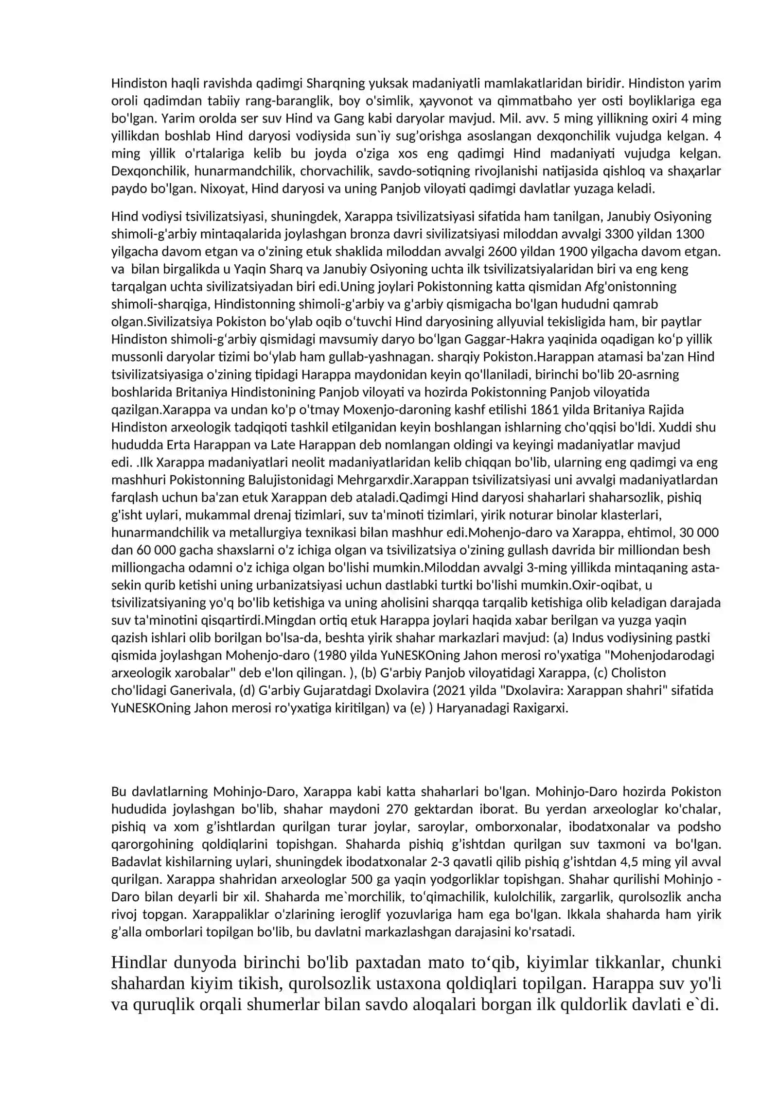 Hind vodiysida sivilizatsiyasining vujudga kelishi 2