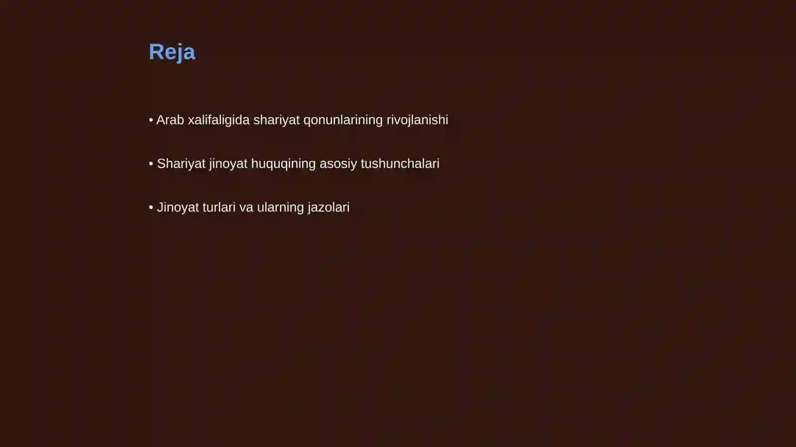 Arab xalifaligida shariyat boʻyicha jinoyat huquqi va sud ishlarini yuritish tartibi 2