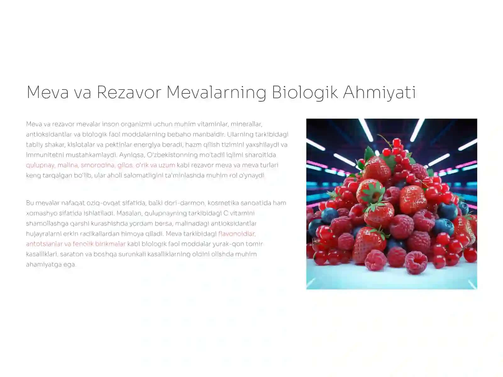 Meva va Rezavor Meva O'simliklarini Ko'paytirish: Biologik Xususiyatlari 2
