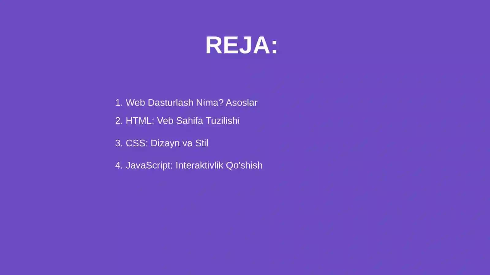 Web Dasturlash Nima? Asoslar 2
