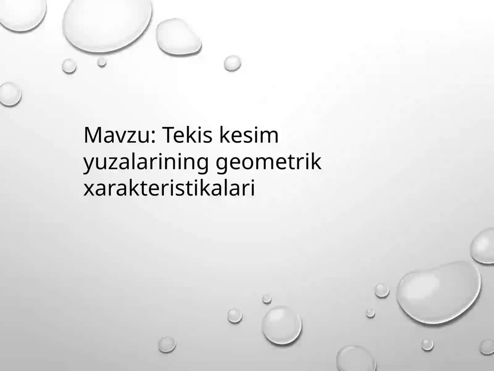 Tekis kesimlarning geometrik xarakteristikalari 2