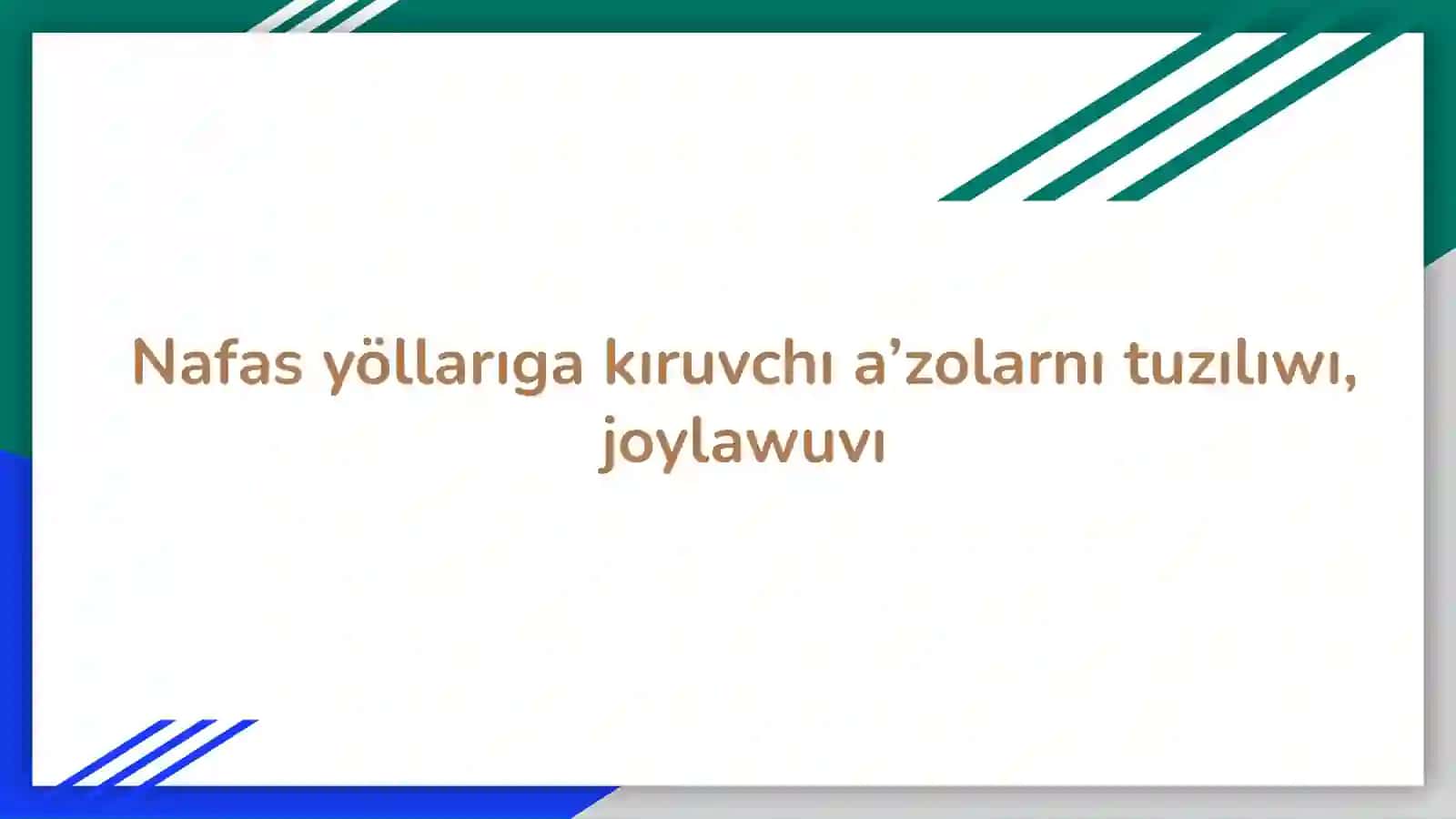 Nafas yöllarıga kıruvchı a'zolar 2