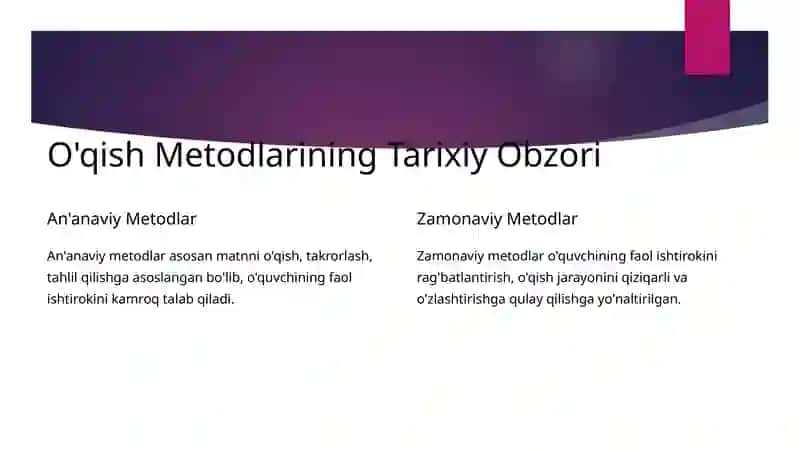 O’zbekiston va Xorij Ta’lim Muassasalarida Adabiyot O’qish Metodlarini Qiyoslash 2