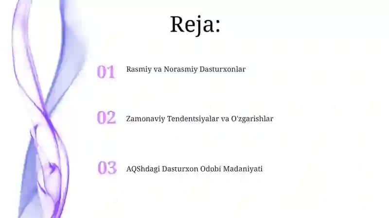 AQSh davlatida dasturxon tuzatish madaniyati 2