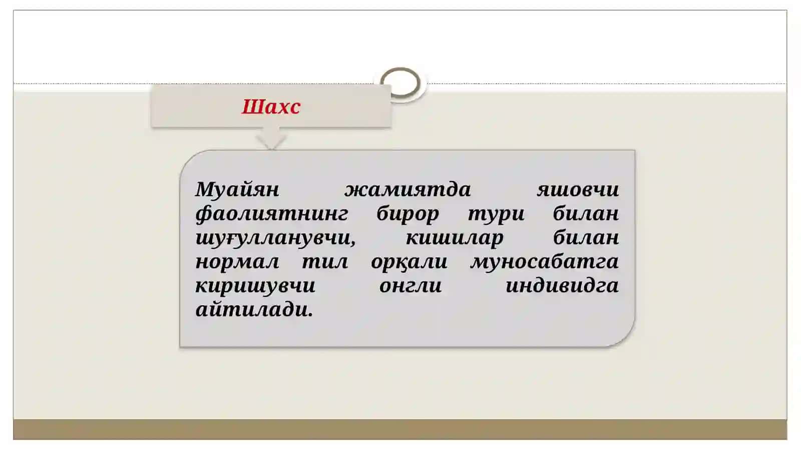 ШАХС ВА УНИНГ МОҲИЯТИ 2