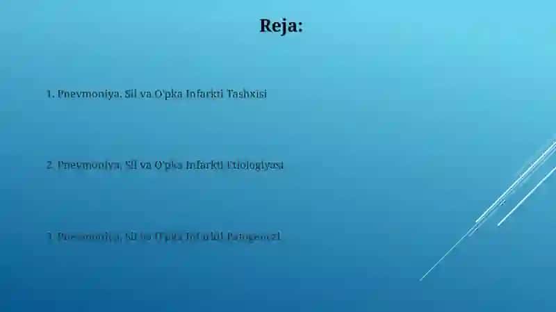 Pnevmoniya, Sil va O'pka Infarkti Tashxisi 2