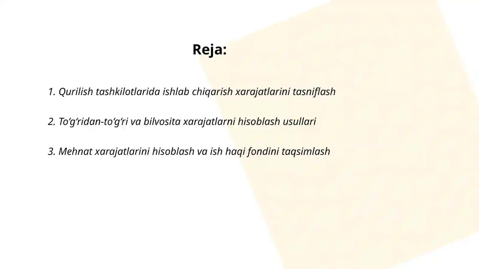 Qurilish tashkilotlarida ishlab chiqarish xarajatlar hisobi va qurilish ishlari tannarxini kalkulatsiya qilishning xususiyatlari 2