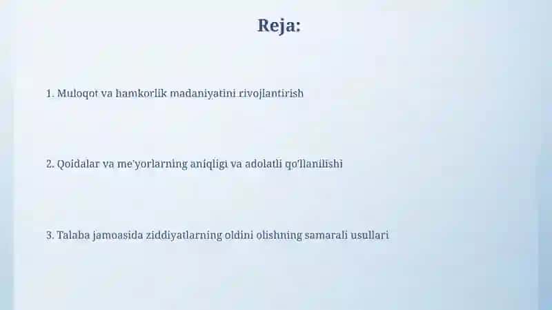 Konfliktlarni hal qilishning samarali mexanizmlarini joriy etish 2