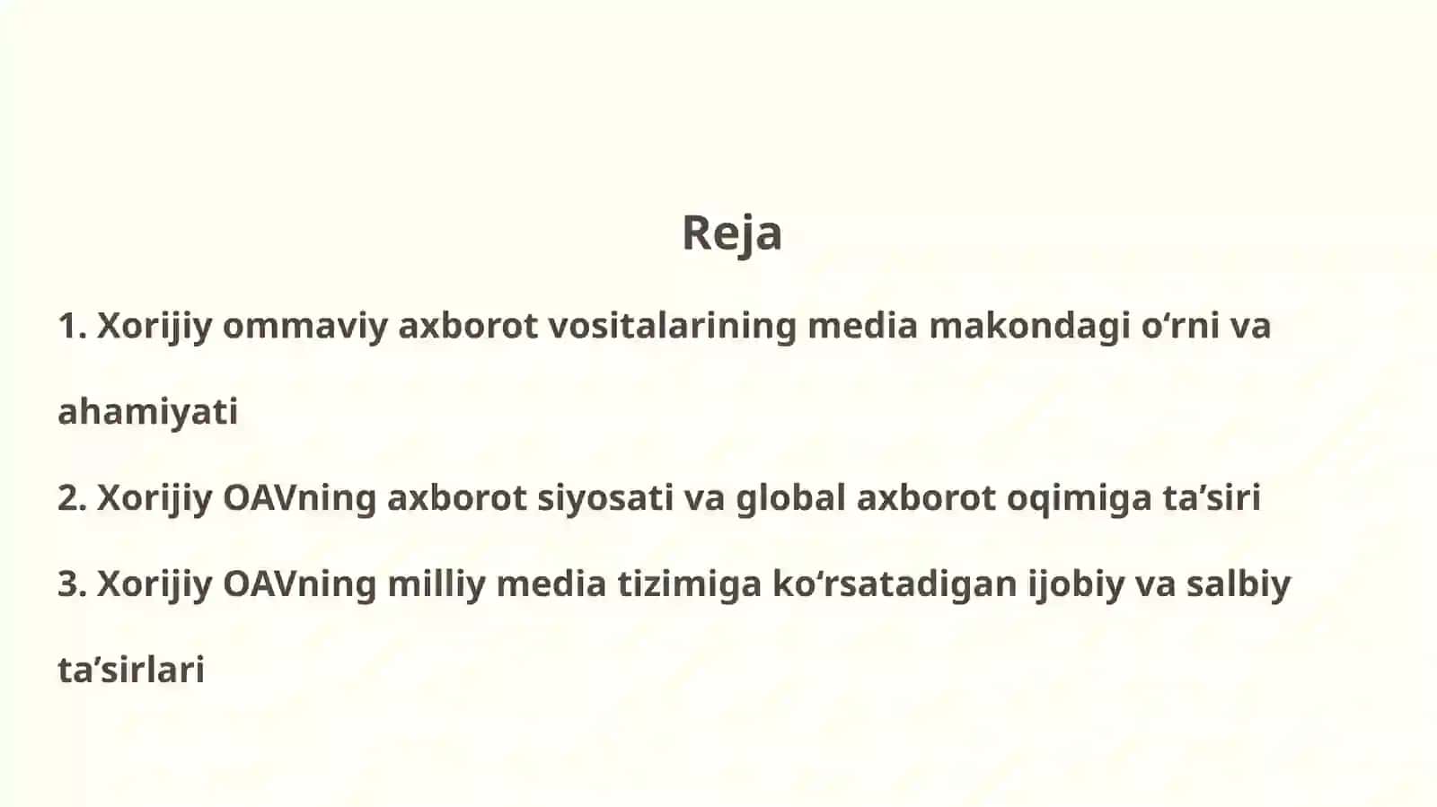 Xorijiy OAVning media makondagi o‘rni 2