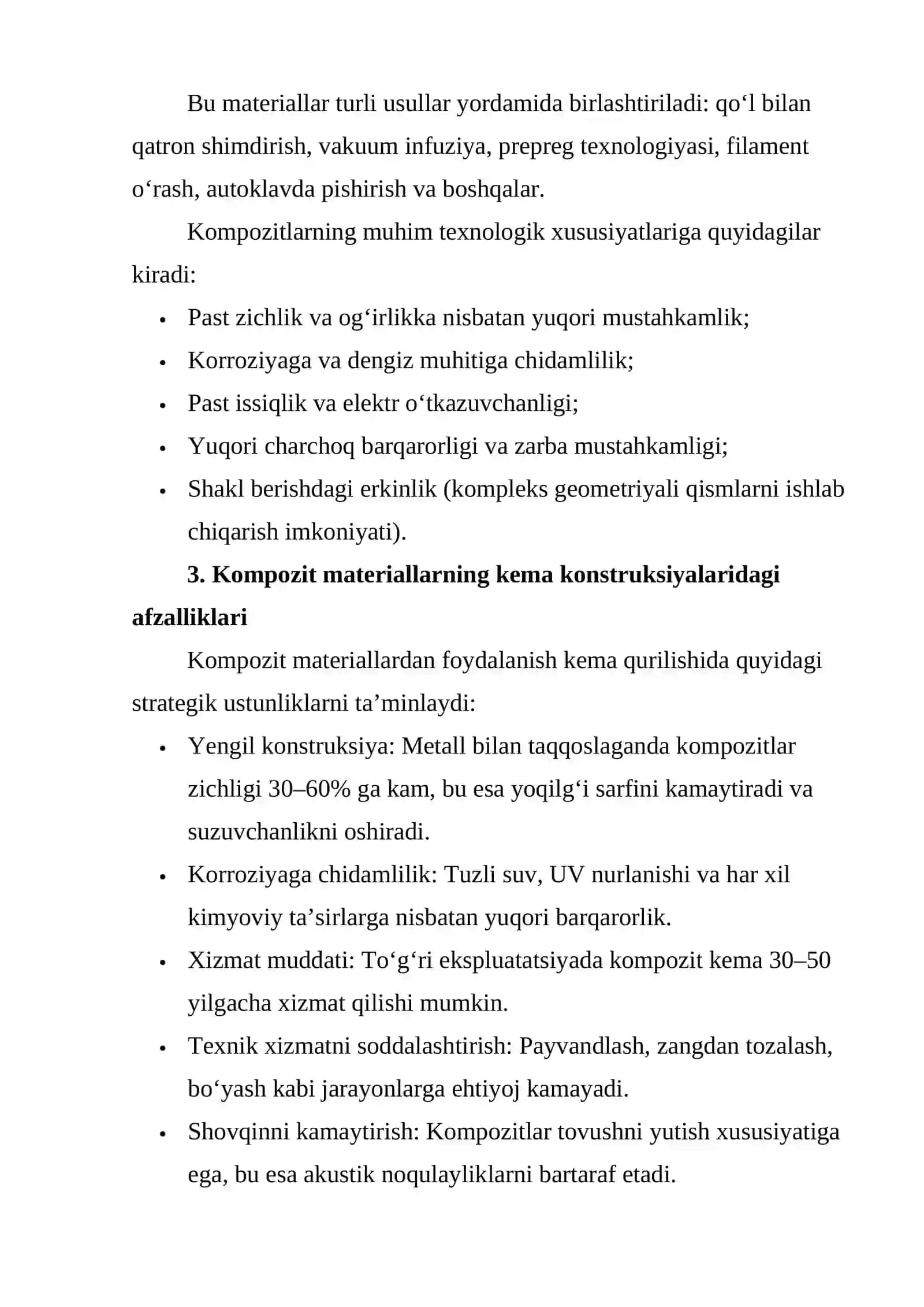 Semenar: Kema qurilishida kompozit materiallar - tarixi, qo'llanilishi xususiyatlari, xususiyatlari va istiqbollari 2