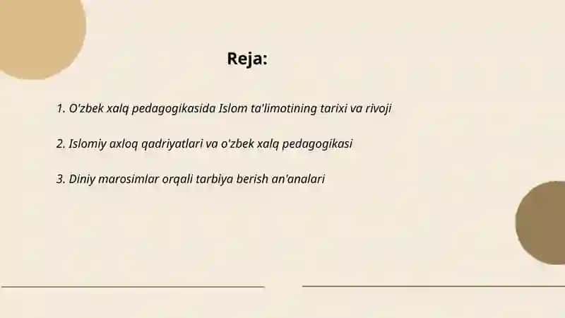 O'zbek xalq pedagogikasida Islom talimoti 2