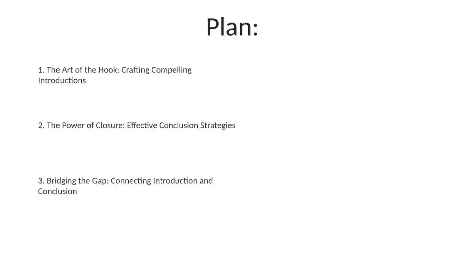 Introductions and Conclusions 2