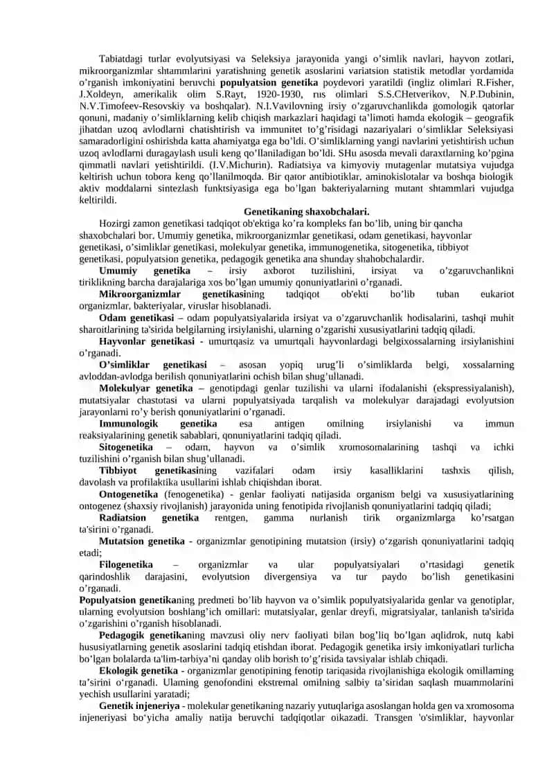 Irsiyat Genetika Tarixi 2