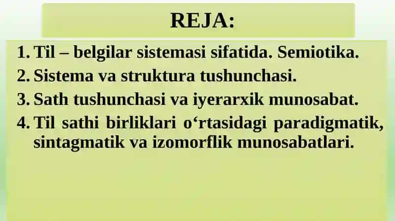 Til – belgilar sistemasi sifatida 2