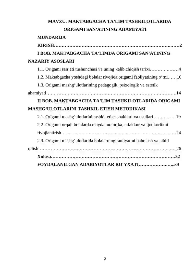 MAKTABGACHA TA’LIM TASHKILOTLARIDA ORIGAMI SAN’ATINING AHAMIYAT 2