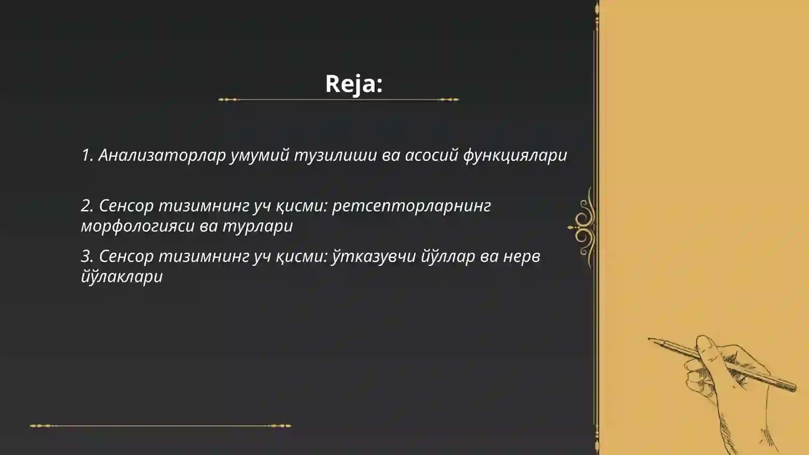 Анализаторлар тузилиши ва функсиялари 2