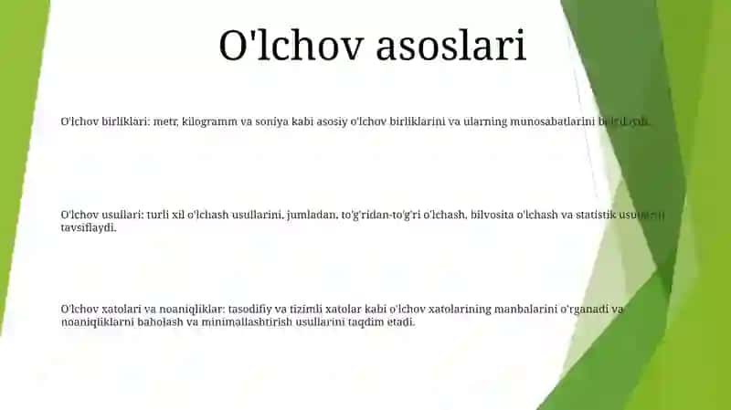 O'Lchash Turlari Va Usullari 2