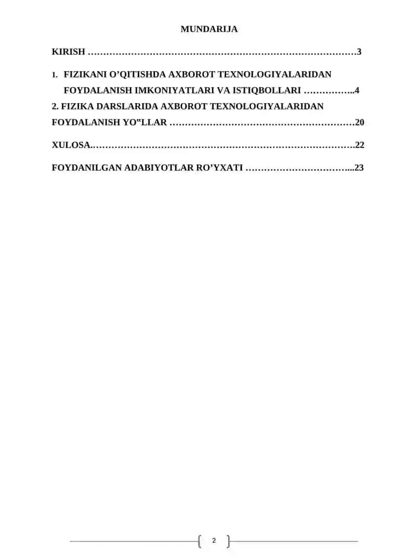 Fizikani o’qitishda Axborot texnologiyalardan foydalanish usullari 2