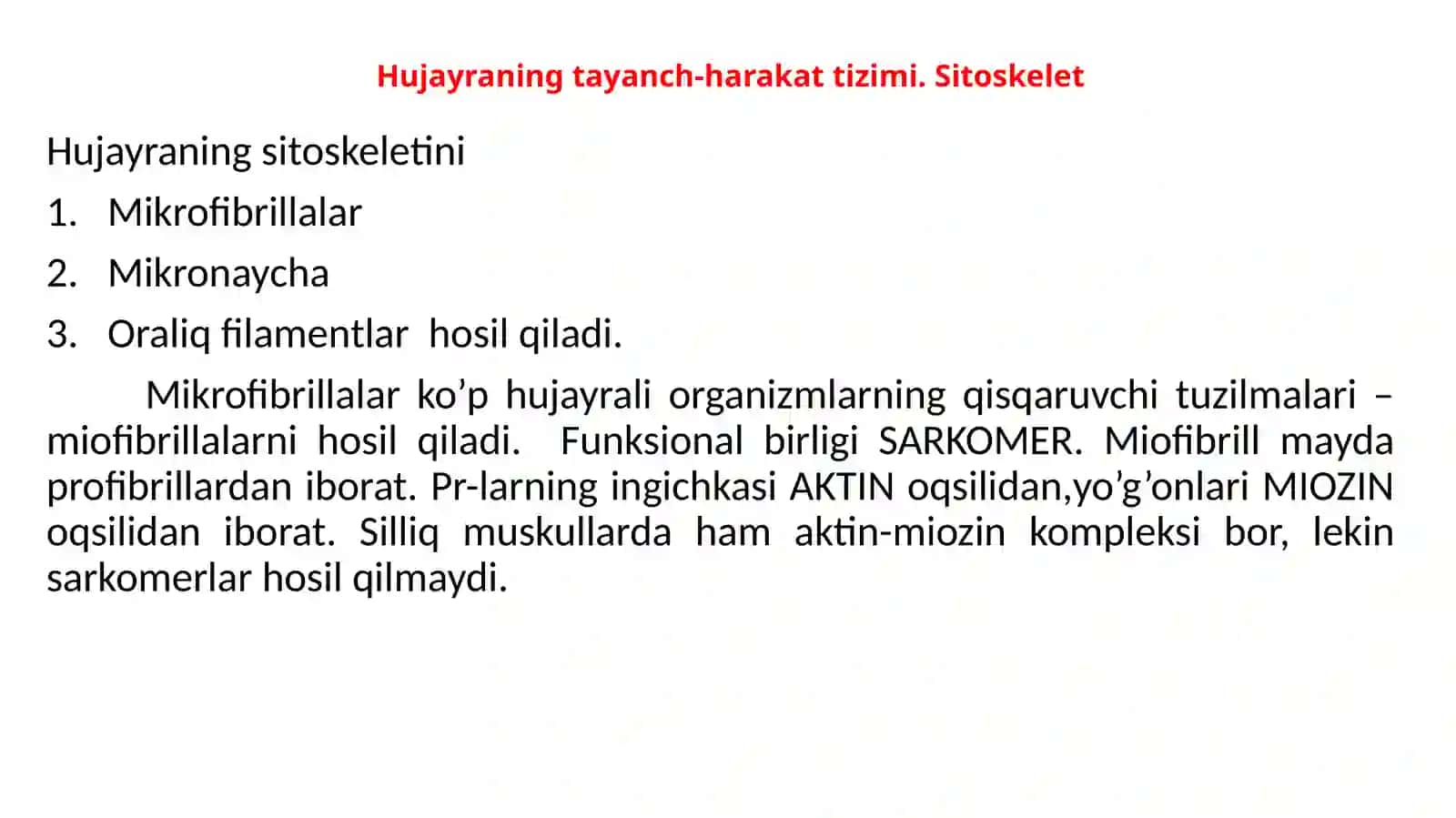 Hujayraning tayanch–harakat tizimi, Sentriola va kiprikchalarning tuzilishi va vazifalari, Ribosomalar oqsil biosintezi chizmasi 2