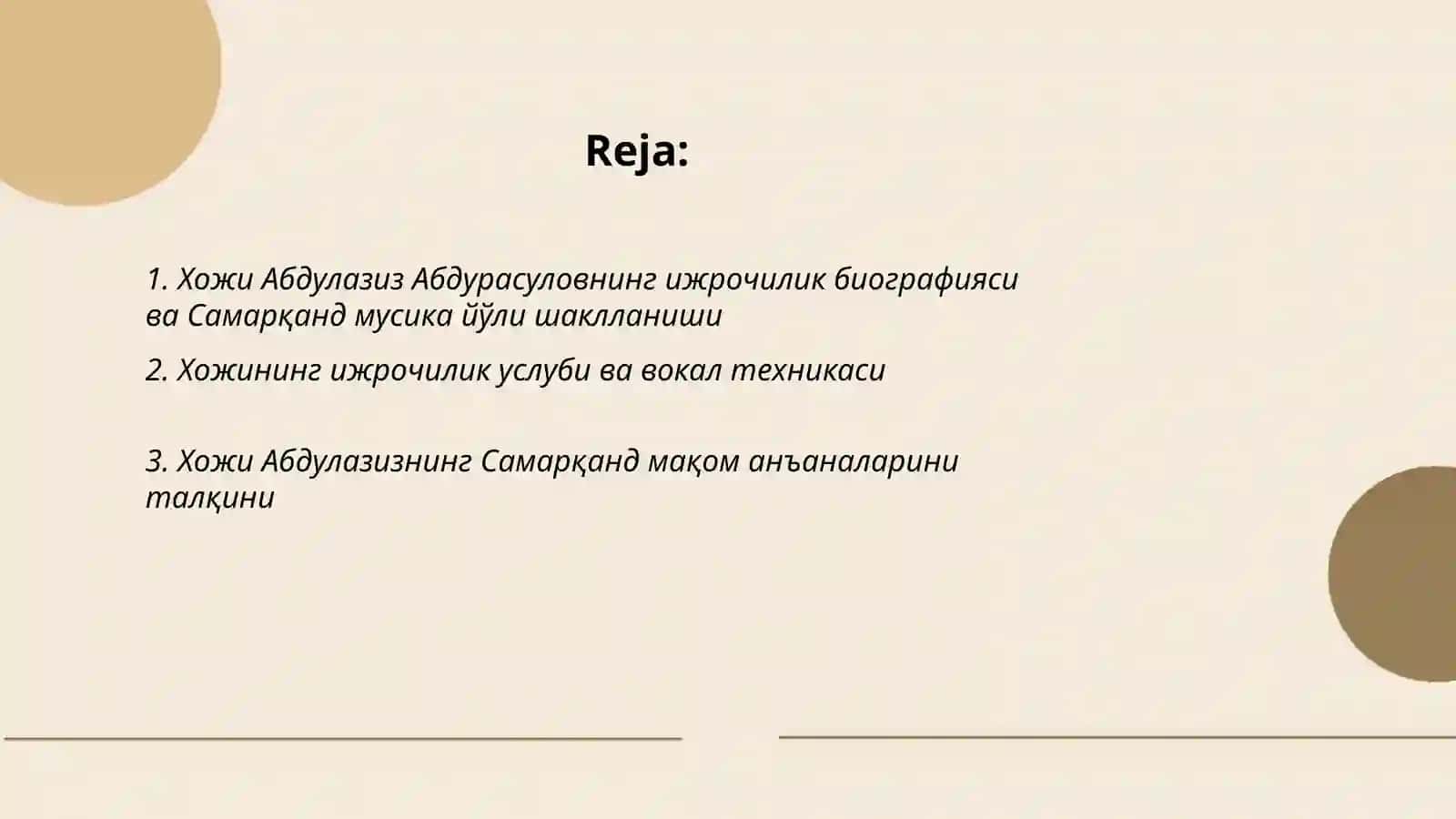 Хожи Абдулазиз Абдурасуловнинг самарканд мусика йўли ижрочилиги 2