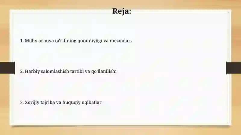 Milliy armiya ta'rifining qonuniyligi va mezonlari 2