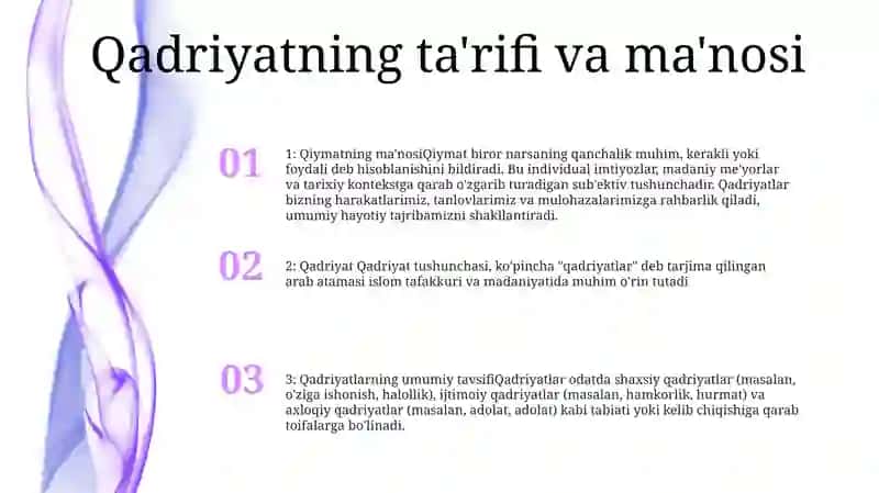 Qadriyat Tushunchasining MaʼNosi Va Uning Umumiy Tavsifi 2