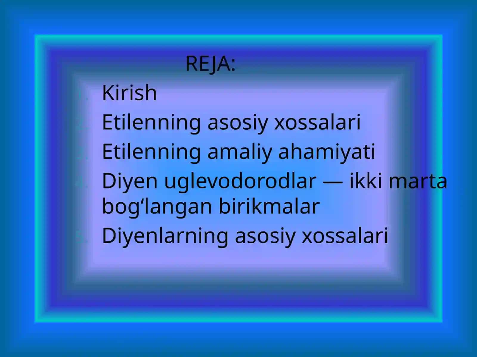 Etilen va diyen uglevodorodlarining eng muhim xususiyatlari 2
