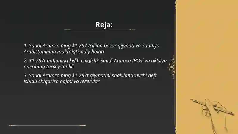 Saudi Aramco ning $1.787 trillion bozor qiymati va Saudiya Arabistonining makroiqtisodiy holati 2