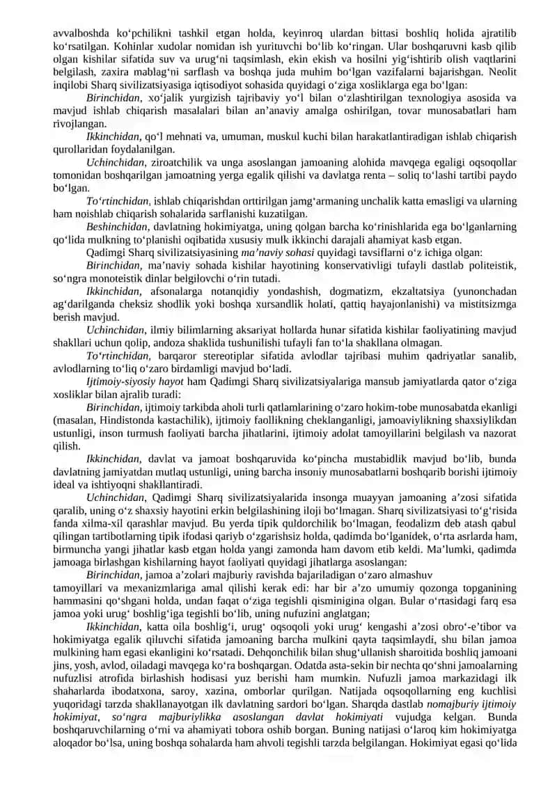 Sharq va g`arb: sivilizatsiya tiplari 2