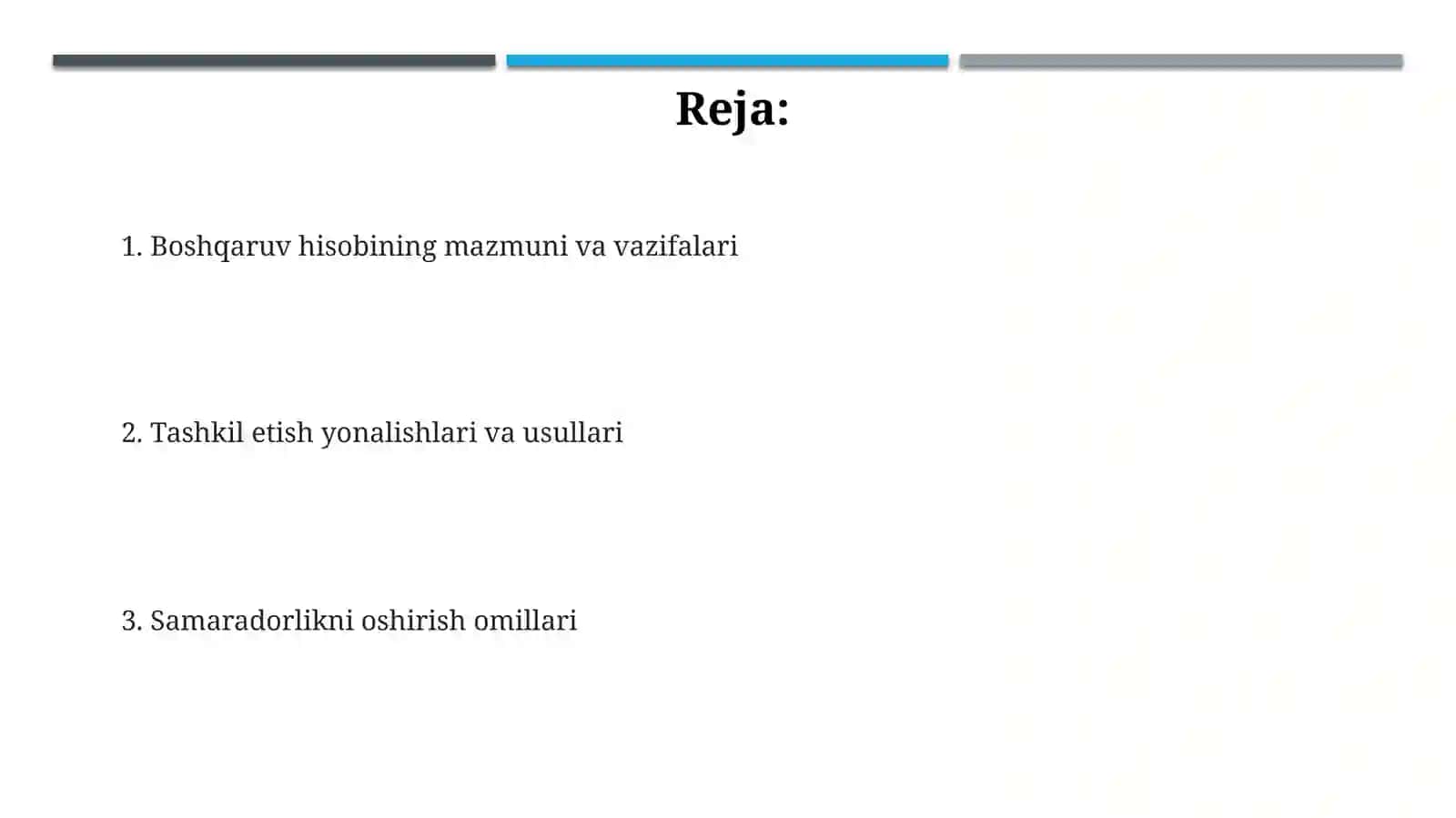 Xojalik yurituvchi subyektlarda boshqaruv hisobini tashkil qilishning yonalishlari 2