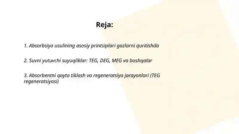 Absorbsiya usulida gazlarni quritish 2