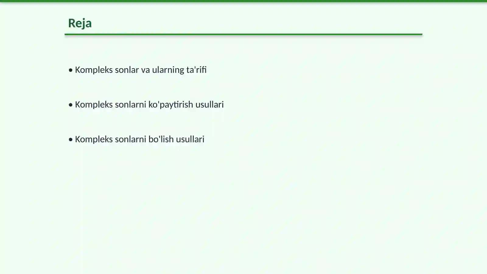 Kompleks sonlarni ko'paytirish va bo'lish 2