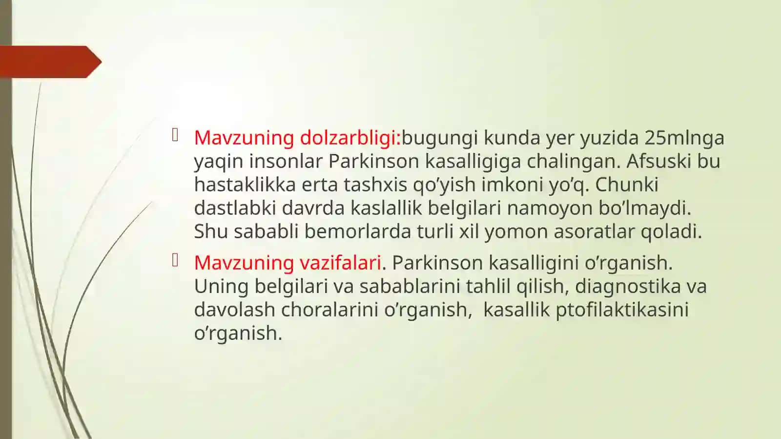Parkinson kasalligi 2