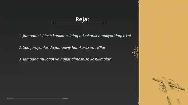 Jamoada ishlash konikmasi 2