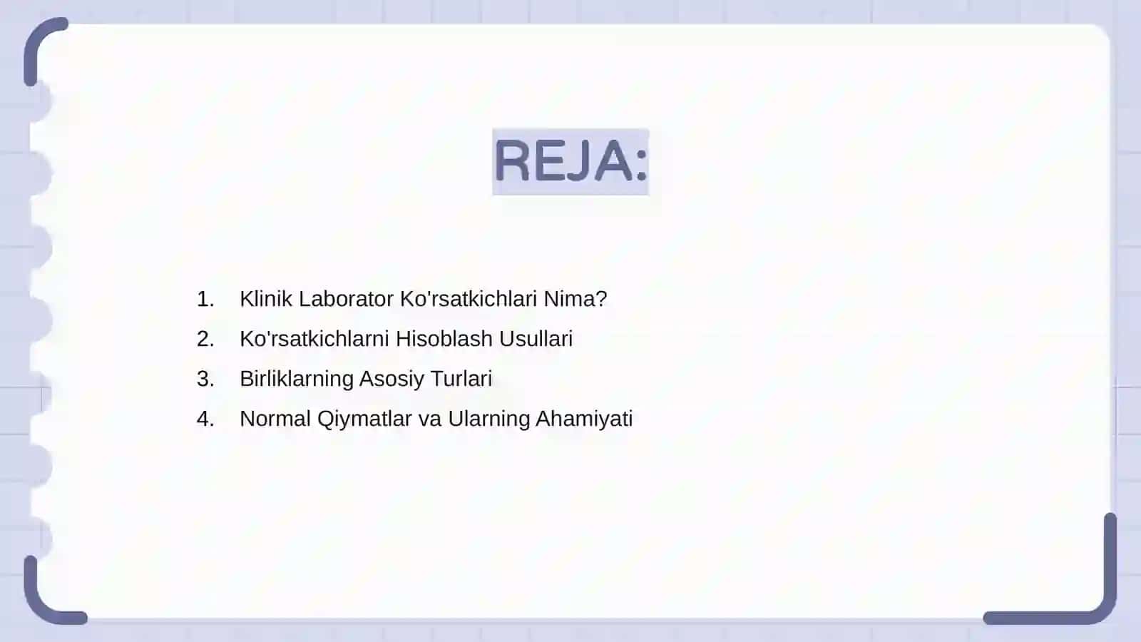 Klinik Laborator Ko'rsatkichlari 2
