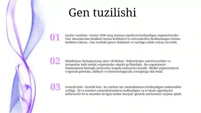 Molekulyar Biologiyaning Tekshirish Obyektlari 2