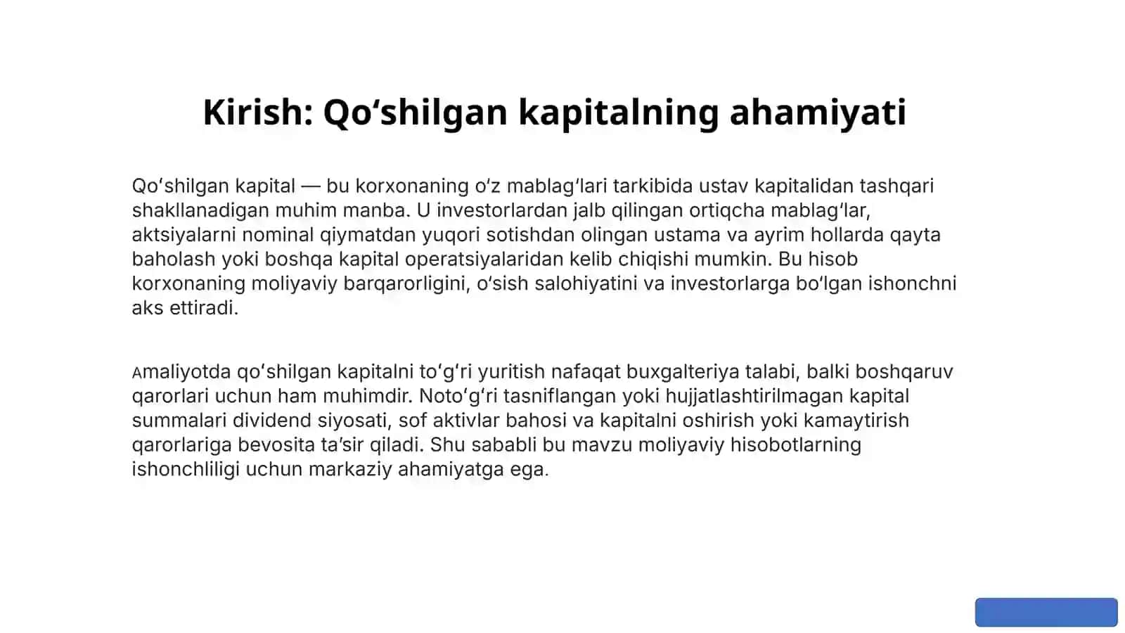 qoʻshilgan kapital hisobi 2