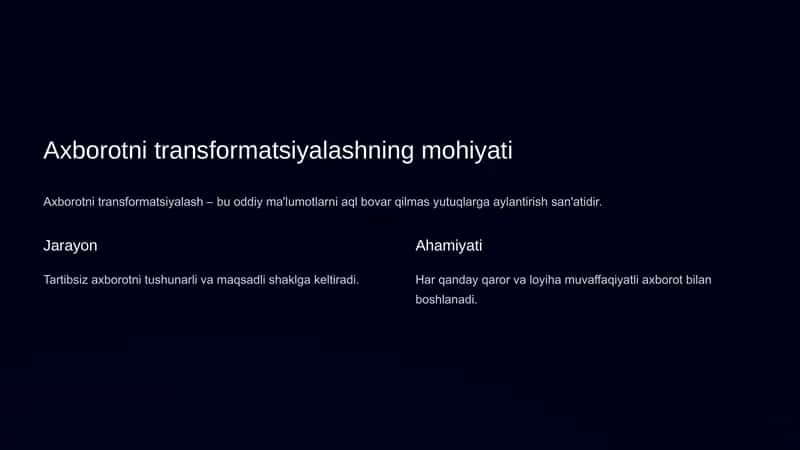 Axborotni transformatsiyalash 2