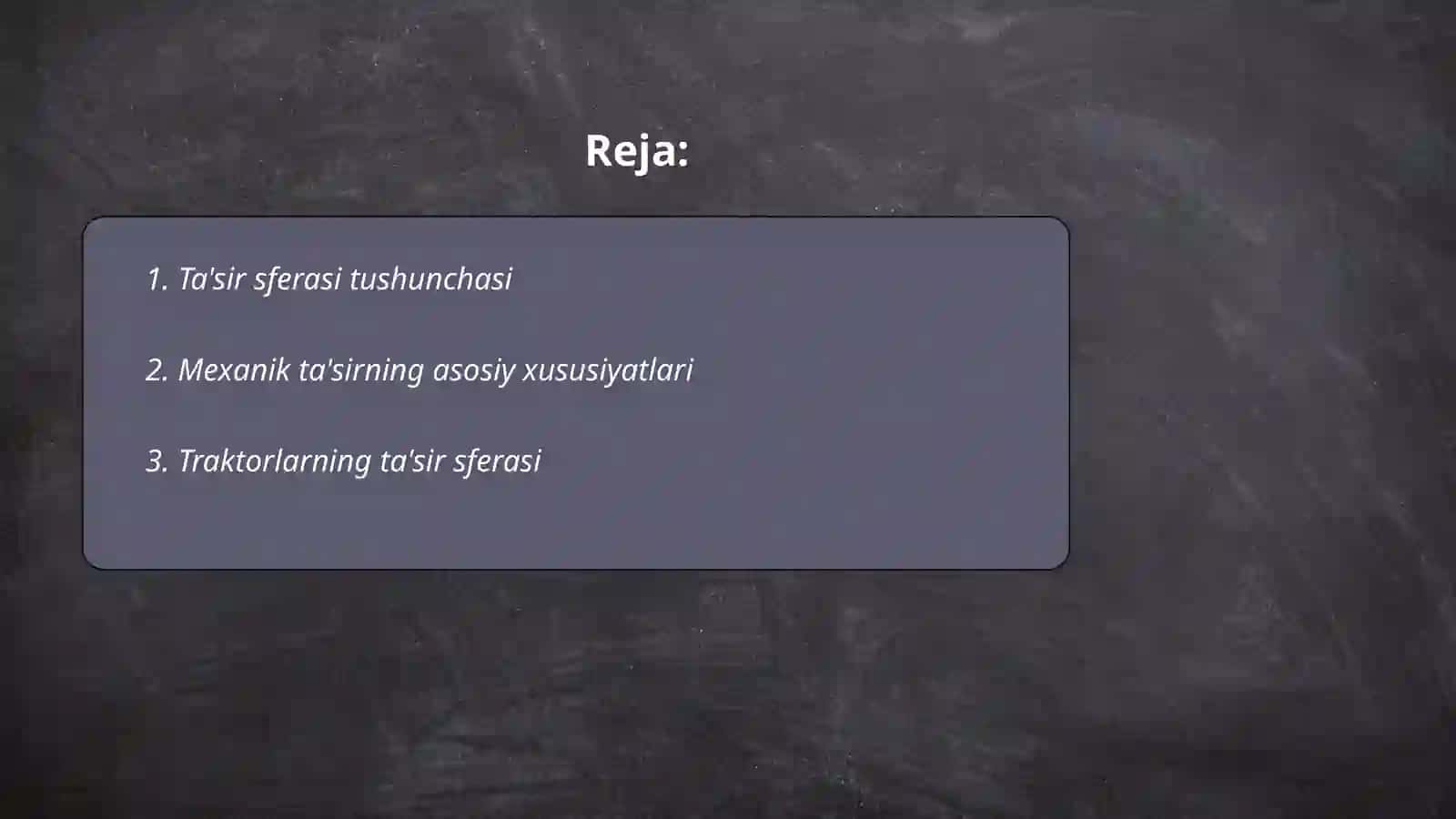 Ta’sir sferasi va traktoriyalarni taxminiy hisoblash metodi 2