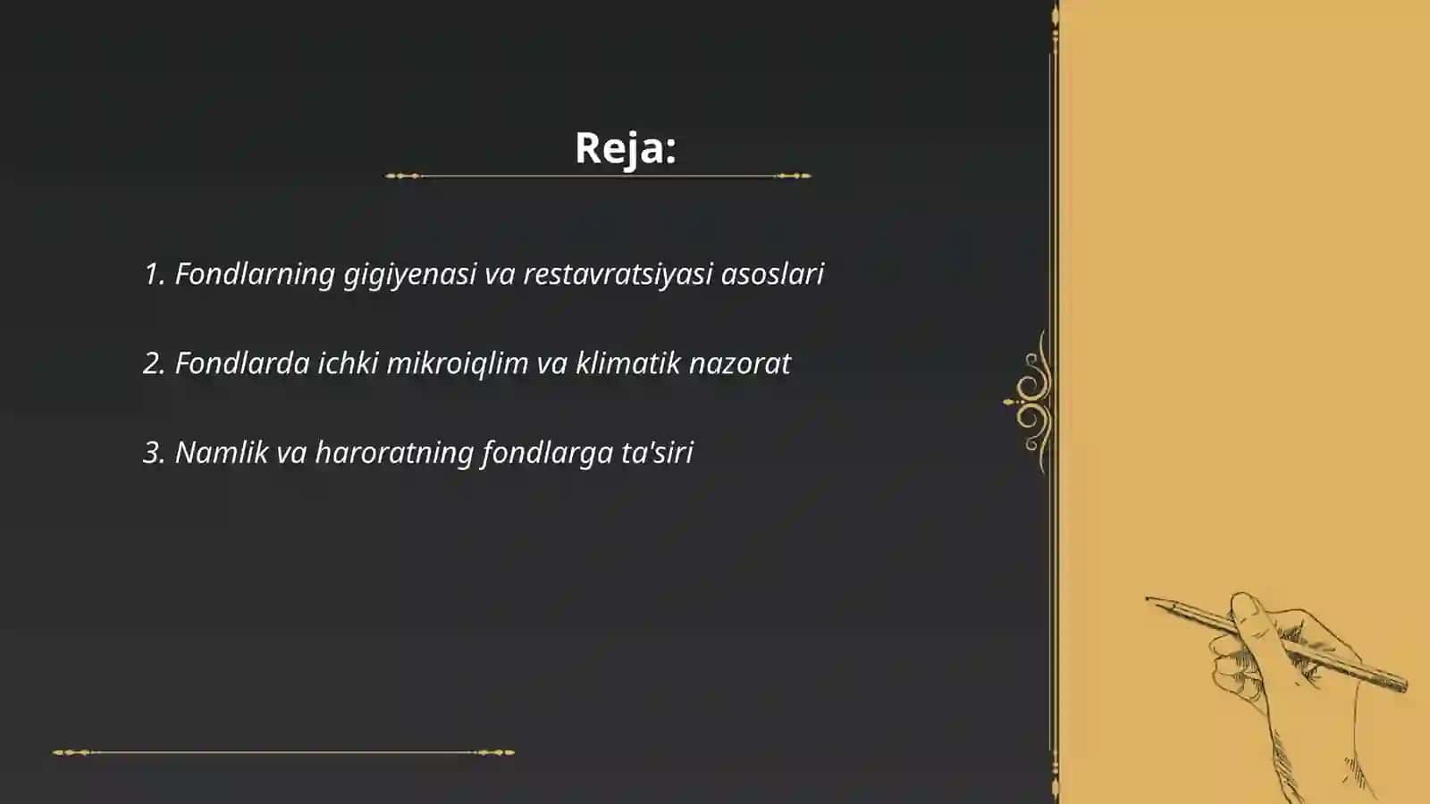 Fondlarning gigiеnasi va restavratsiyasi 2
