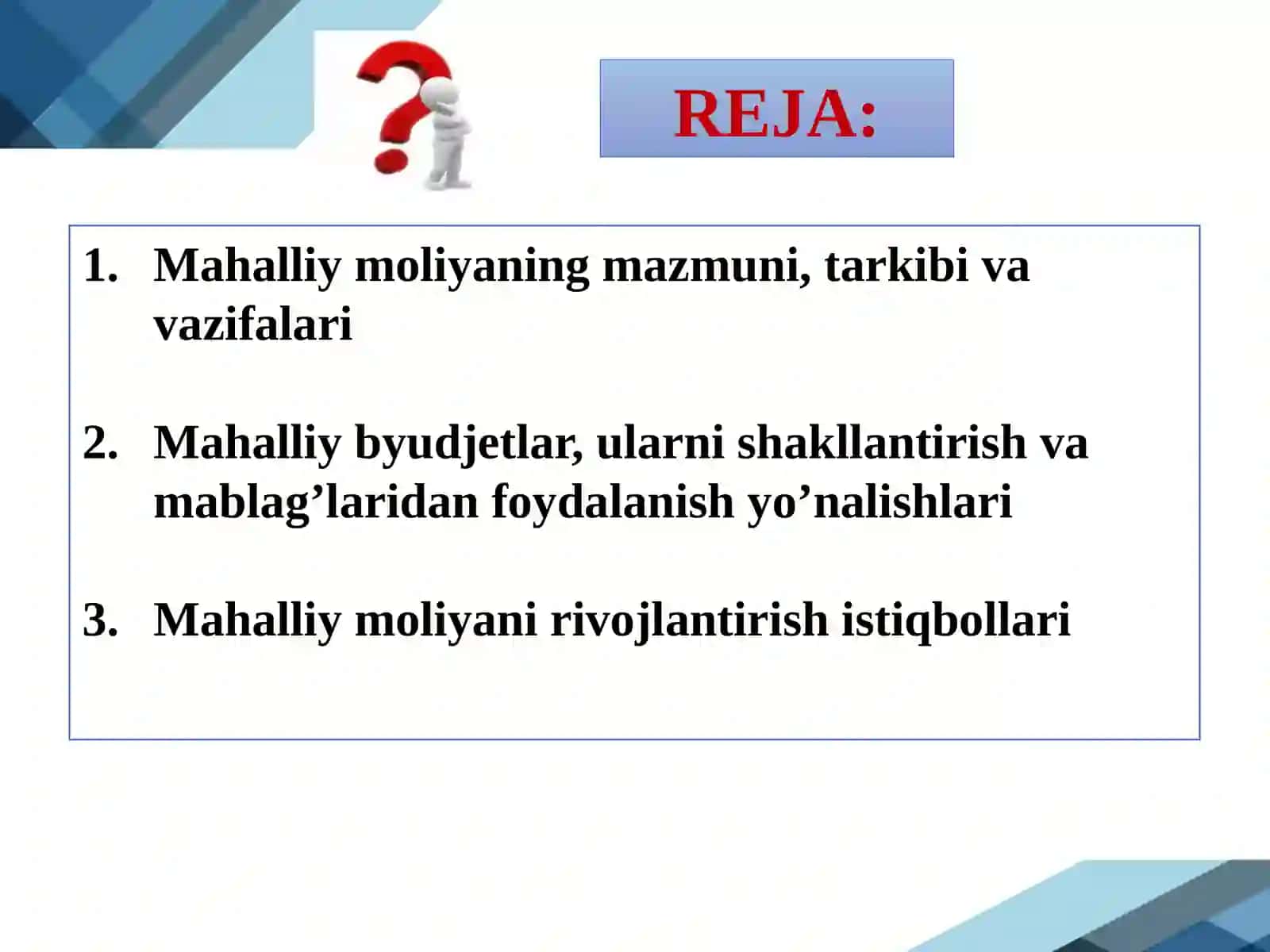MAHALLIY MOLIYA 2