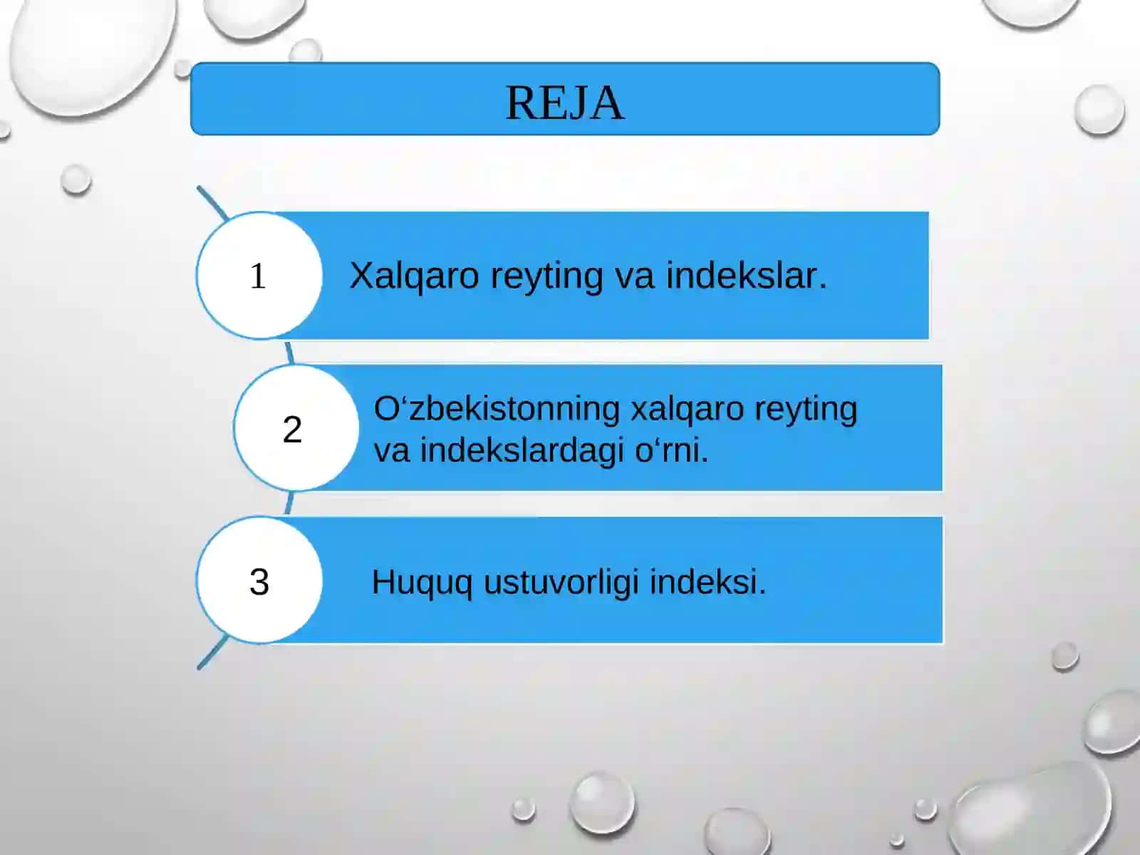 Siyosiy-huquqiy sohadagi ustuvor xalqaro reytinglar va ularga O‘zbekistonning integratsiyalashuvi 2