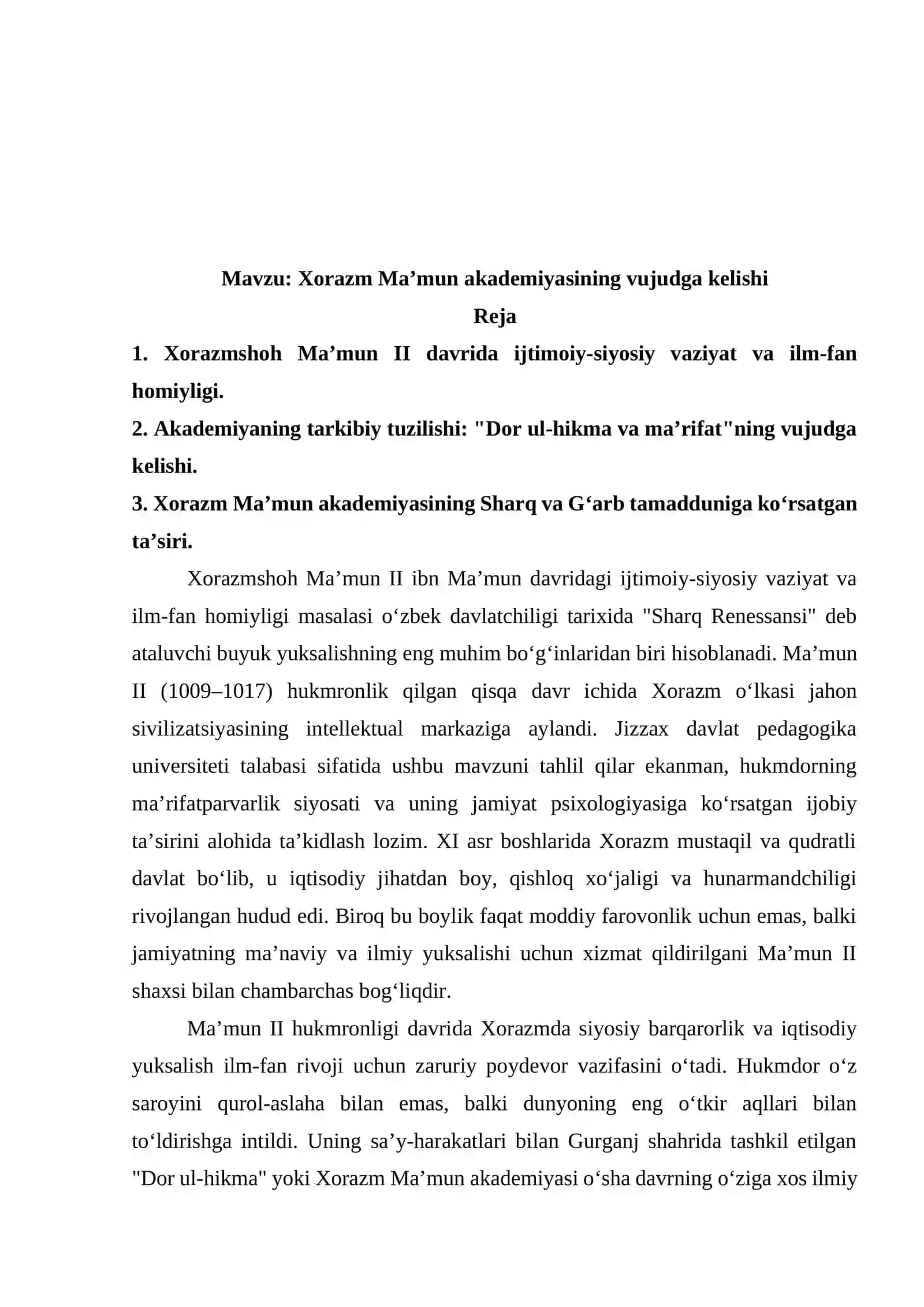 XORAZM MA’MUN AKADEMIYASINING VUJUDGA KELISHI 2