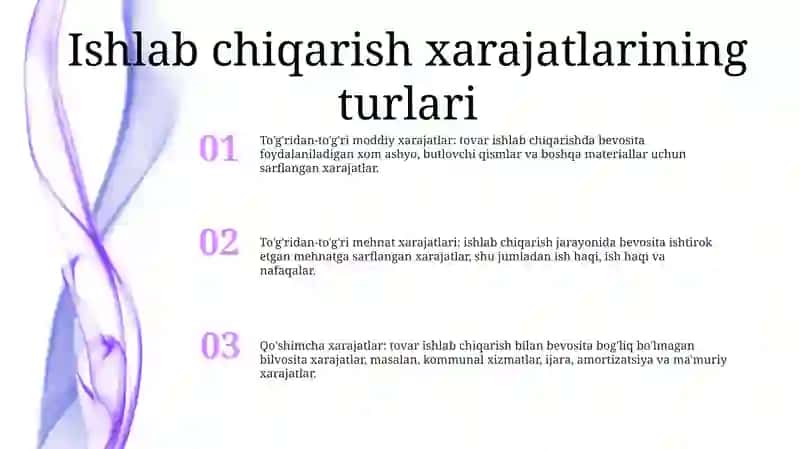 Tadbirkorlik Subyektlarida Ishlab Chiqarish Xarajatlari 2