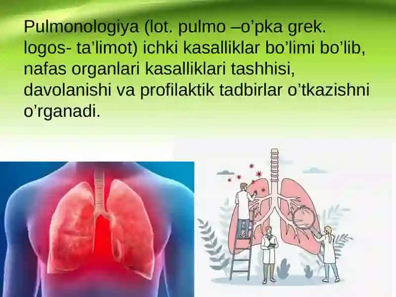 NAFAS TIZIMI KASALLIKLARI BILAN KASALLANGAN BEMORLARNI PARVARISHI VA ULARNING NAZORATI 2