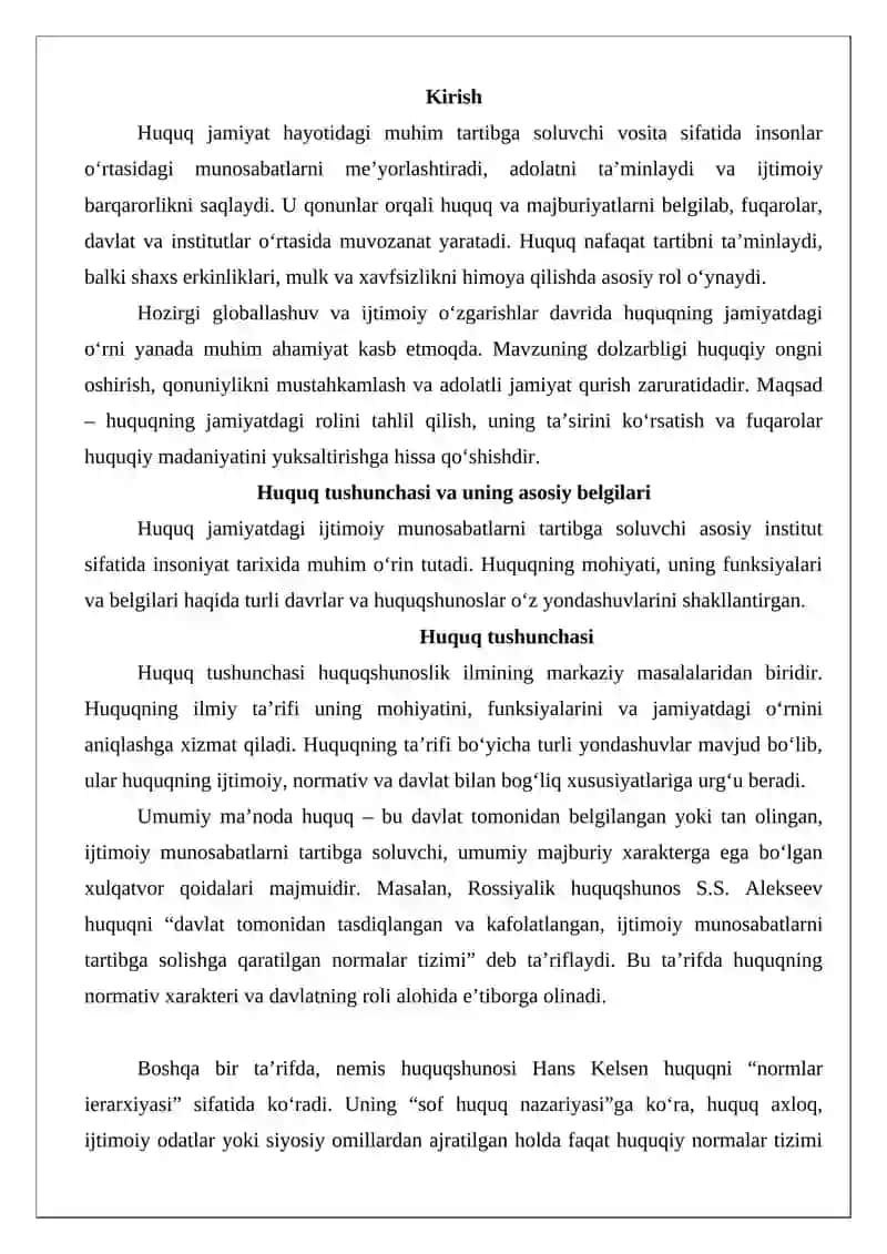Huquq tushunchasi, belgilari, mohiyati va printsiplari 2