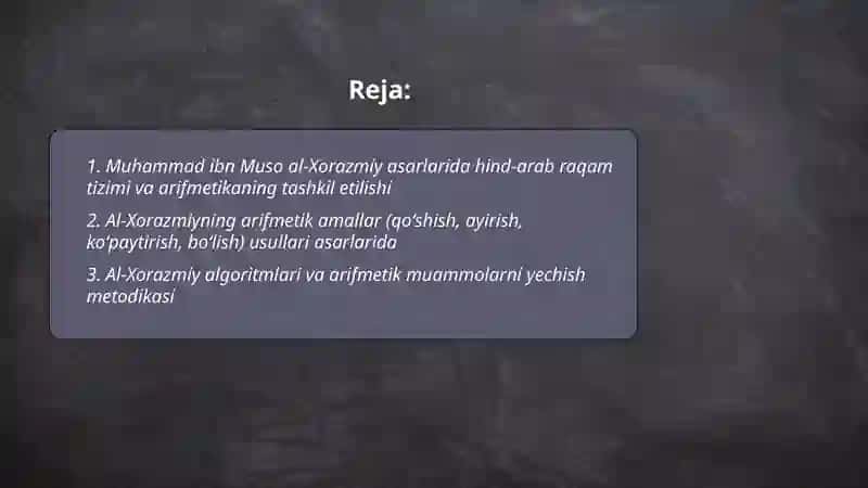 Arifmetika rivojlanishi asarlari 2