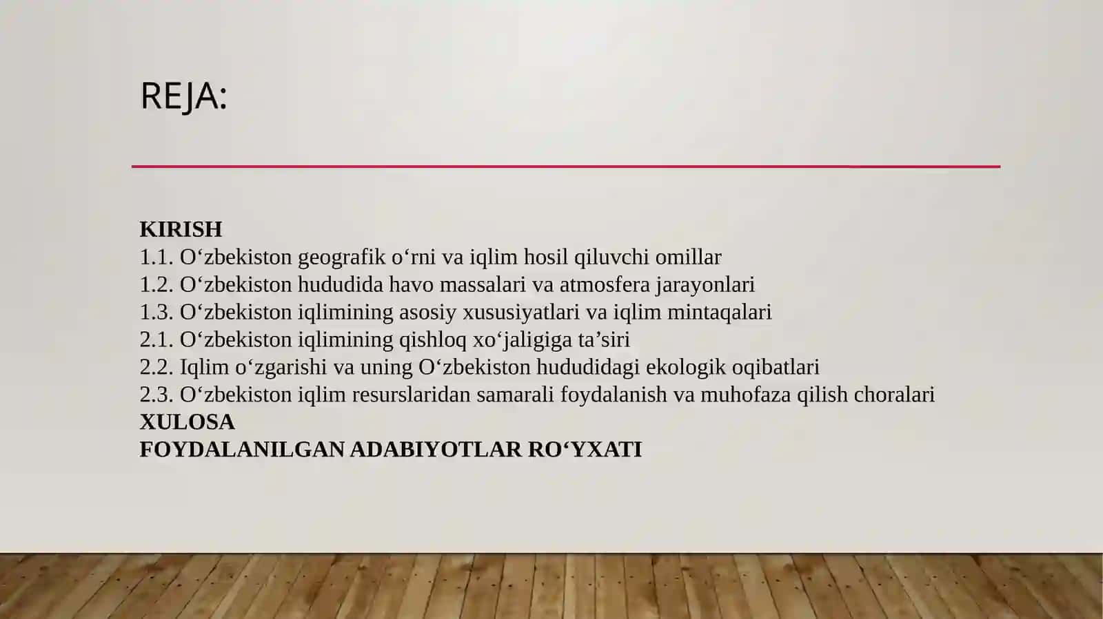 O'ZBEKISTON IQLIMI 2