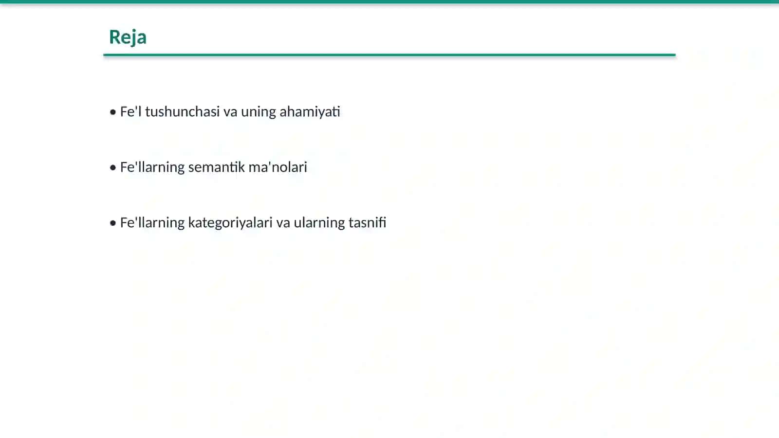 Fe'llarning semantik ma'nolari va kategoriyalari 2