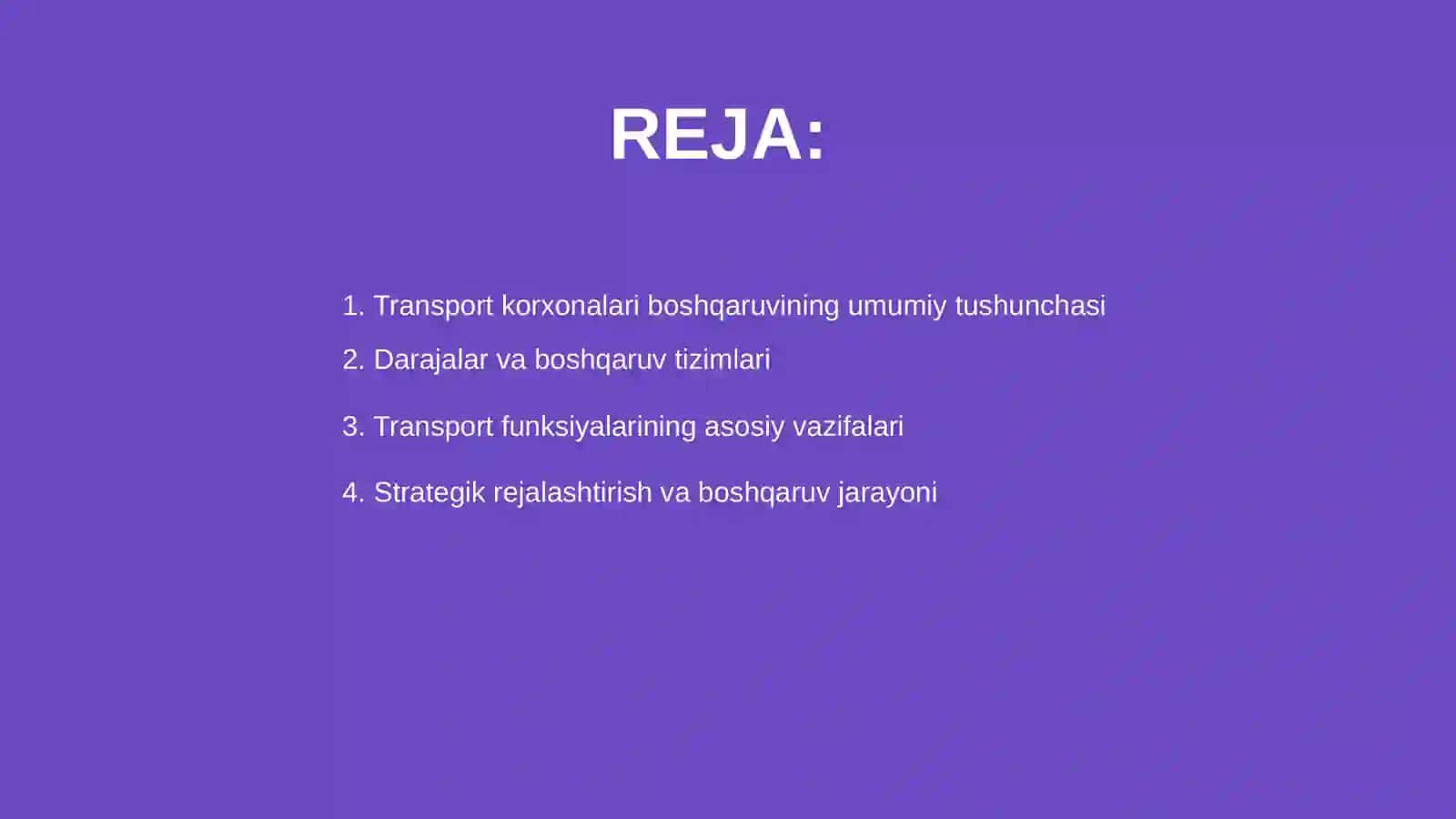 Transport korxonalarini boshqarishning darajalari va funksiyalari 2
